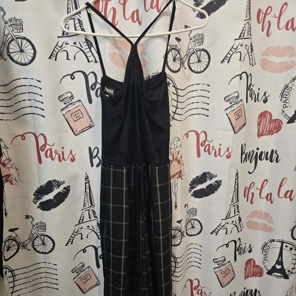 Black and Gray Plaid Summertime Jumpsuit
